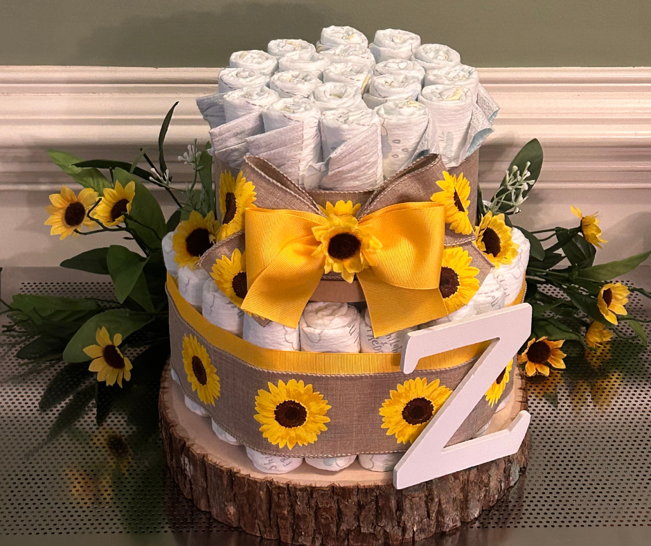 Sunflower Diaper Cake