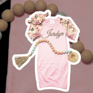 Pink Floral Baby Gown