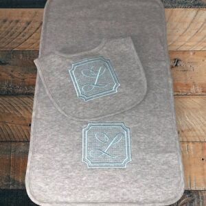 Embroidered Bib and Burp Cloth Set