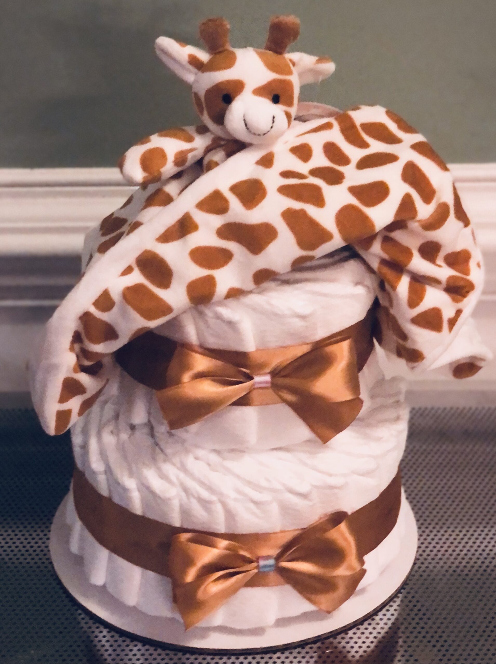 Giraffe Diaper Cake with Lovey - Image 6