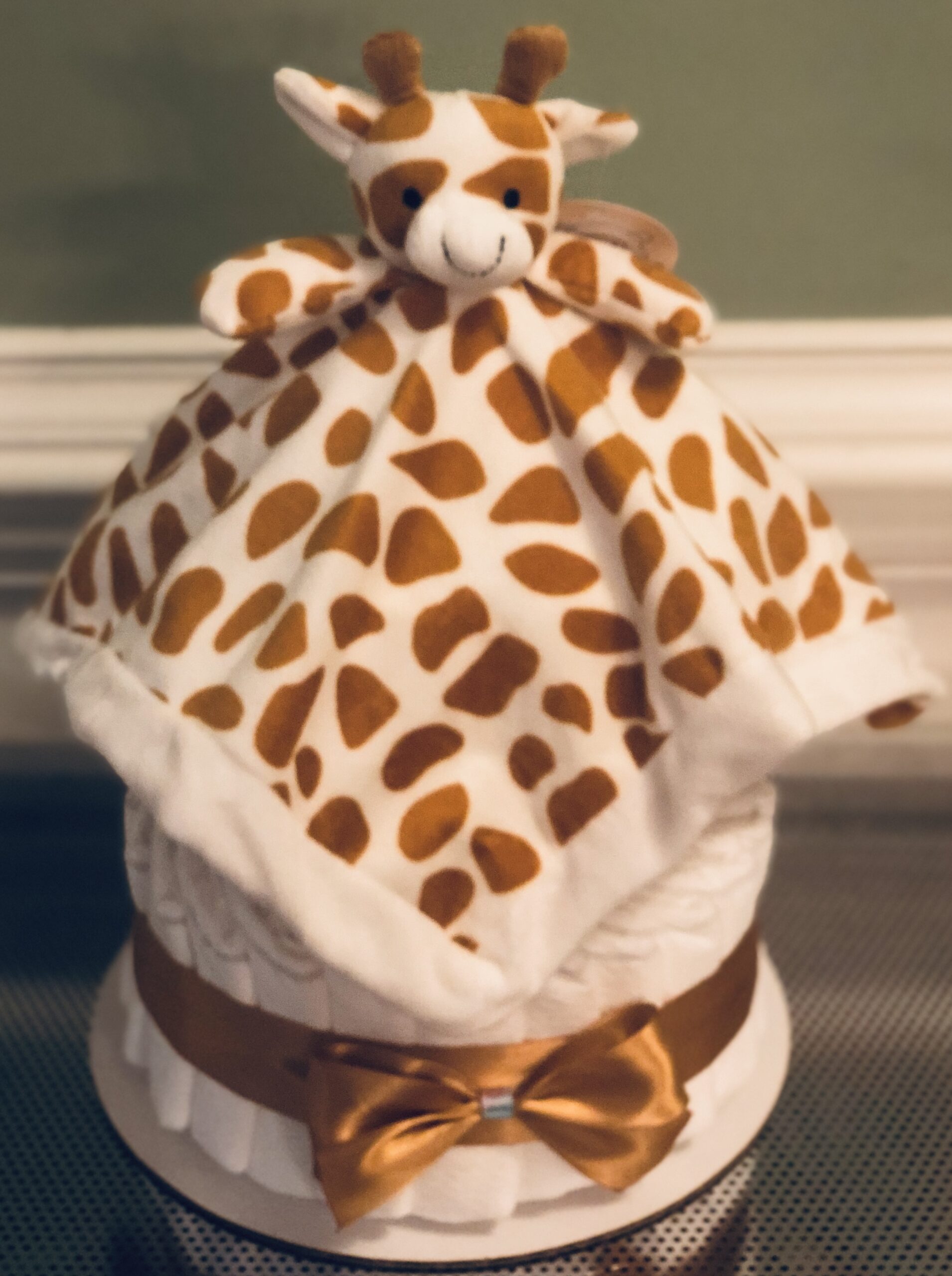 Giraffe Diaper Cake with Lovey - Image 5