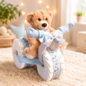 Diaper Three Wheeler with Teddy Bear