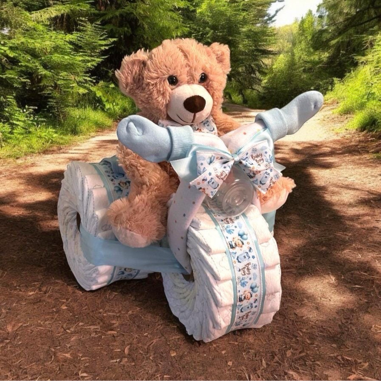Diaper Three Wheeler with Teddy Bear
